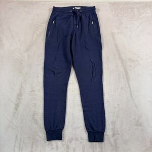 SuitSupply Elastic Waist Drawstring Tapered Leg Joggers in Navy Men Small Travel